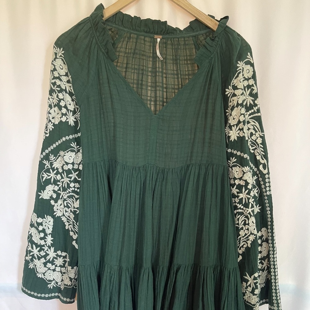Hunter green free people dress